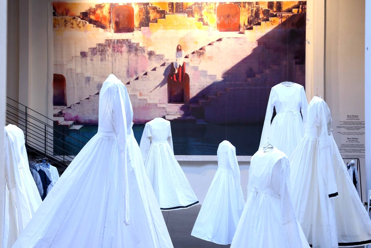merci paris-white dresses instore display